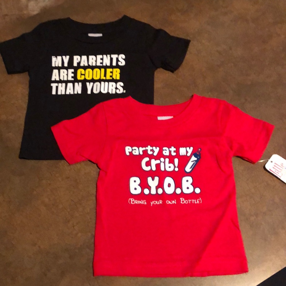 NWT Set of 2 Little Teez Toddler Graphic Tees